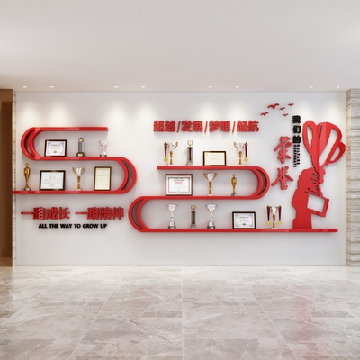 创意设计师定制荣誉墙展示架壁挂式奖杯奖状证书置放置物架展厅架