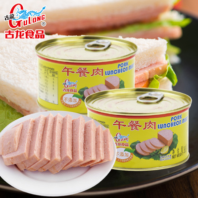 2罐厦门古龙午餐肉罐头360g速食户外野餐午餐肉东坡肉即食下饭菜