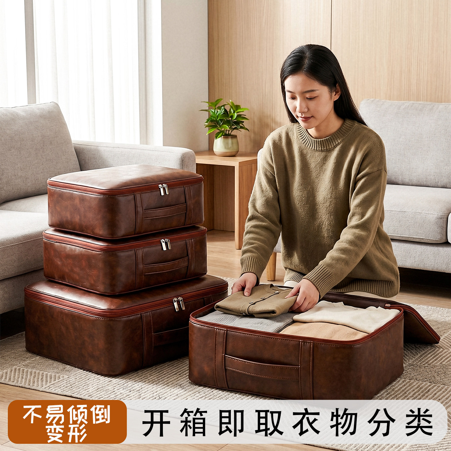 超厚被子收纳袋压缩袋羽绒被蚕丝被专用整理袋羽绒服被褥收纳袋子