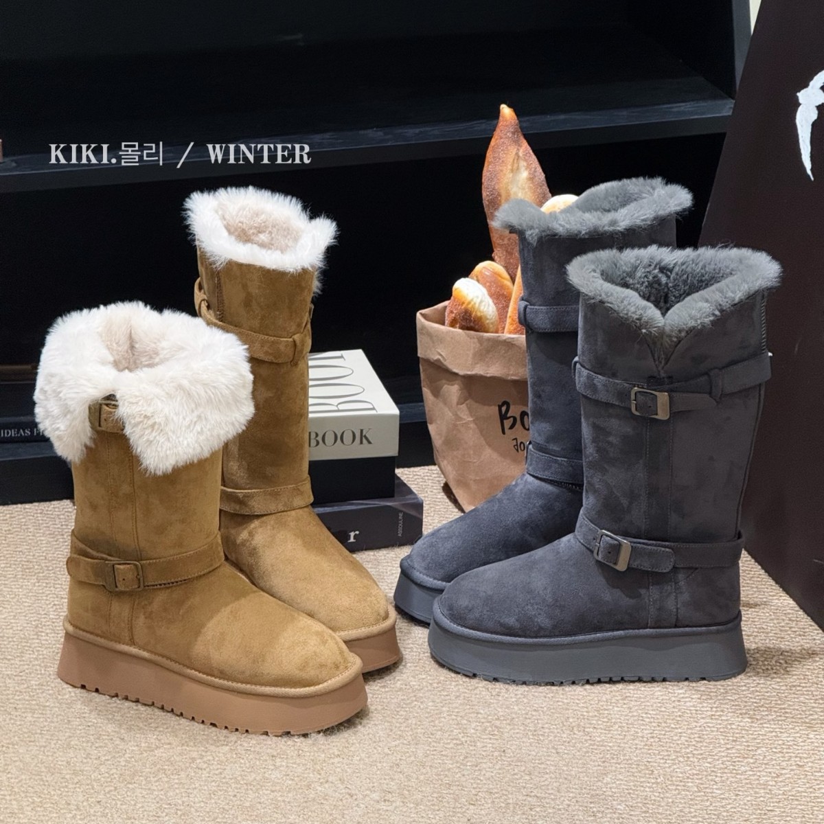 小个子厚底长筒靴女2025冬新款增高加绒加厚保暖雪地靴