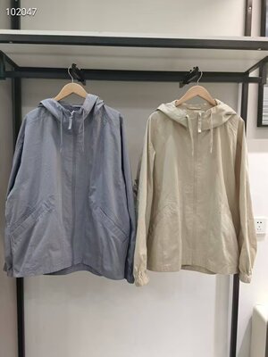 男装女装2025春款简约百搭纯色连帽茄克/休闲薄外套夹克475631