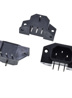 厂家直销 AC电源插座品字座带螺丝孔 四孔 大四耳DB-14-1A