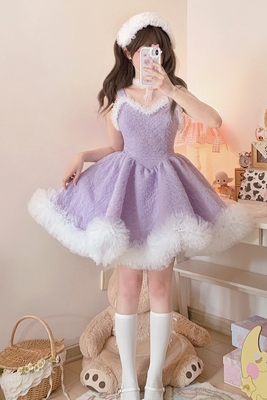 七月糖洋服社原创设计lolita彩虹冰沙蓬蓬裙小众设计连衣裙尾款
