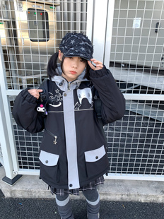 扣扣商店CokoStore原创可爱牙齿刺绣棉服冲锋衣外套加厚保暖