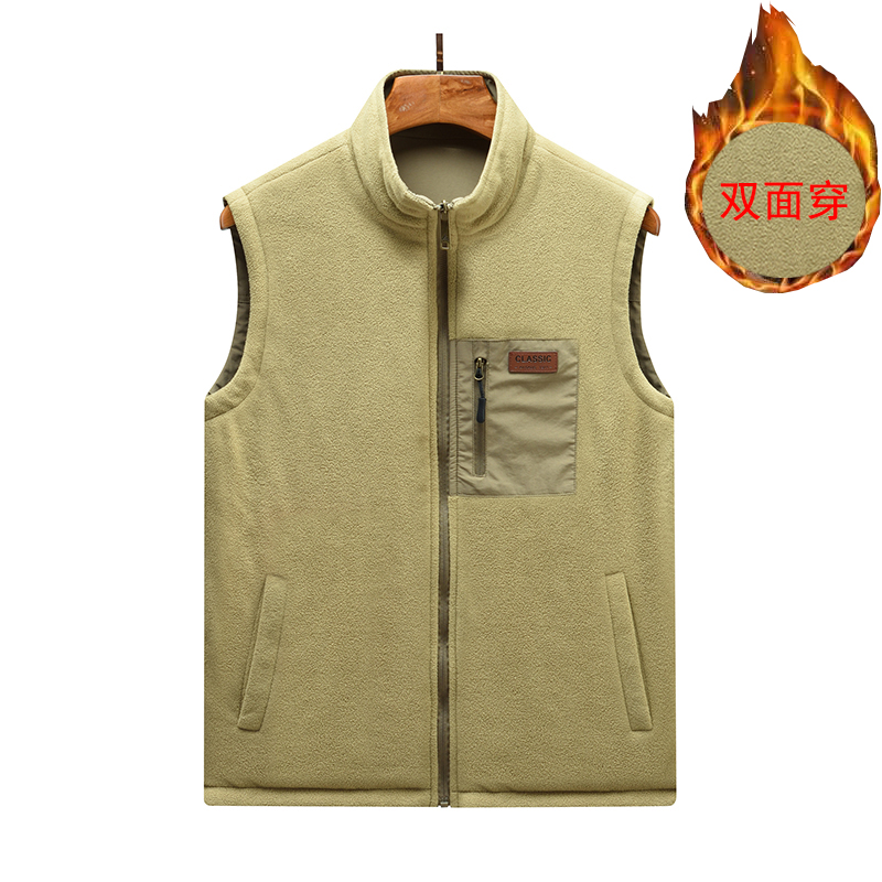 户外部落两面穿加绒马甲