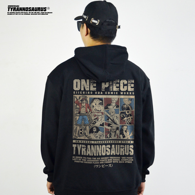 印花潮牌海贼王帽衫卫衣长袖