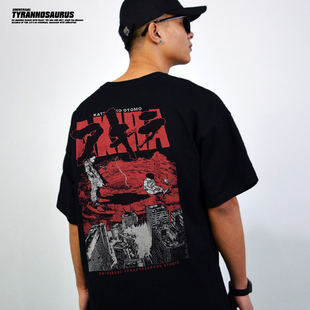 新款潮牌日系动漫阿基拉短袖T恤衫夏季男女重磅纯棉240克二次元