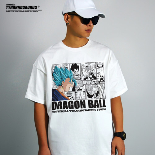 潮牌短袖动漫龙珠印花T恤