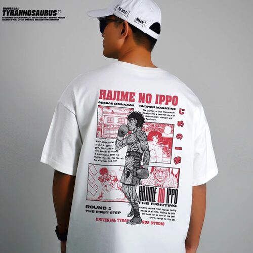 日系潮重磅短袖T恤第一神拳周边