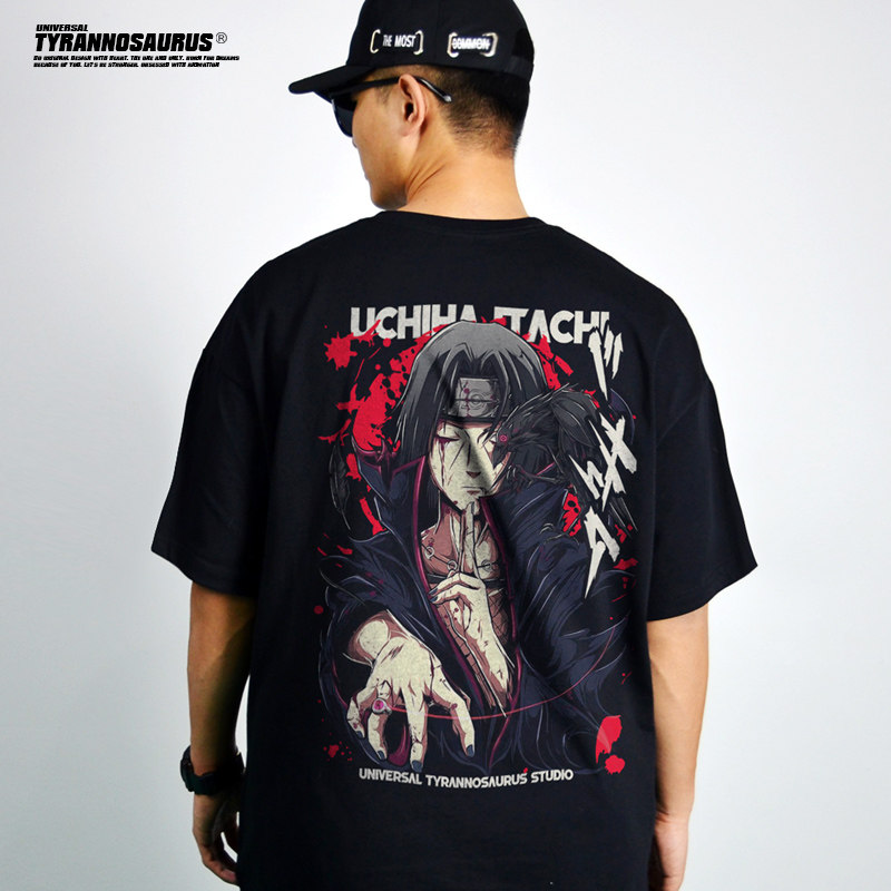 潮牌短袖动漫火影鼬2024印花T恤