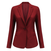 2025兴业行服 外套 小西装 兴业银行西装 一粒扣深酒红色黑细条修身