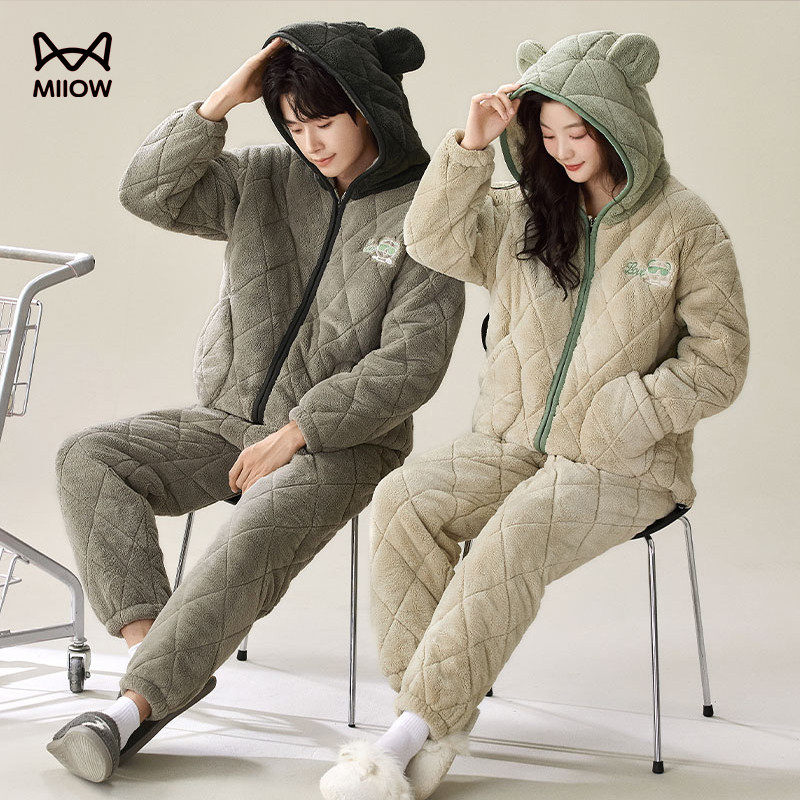 猫人情侣睡衣贵妃绒加绒加厚冬季保暖家居服可爱可外穿家居服套装,女士内衣/男士内衣/家居服,睡衣/家居服套装,淘宝优惠券,粉丝福利购,淘宝优惠卷