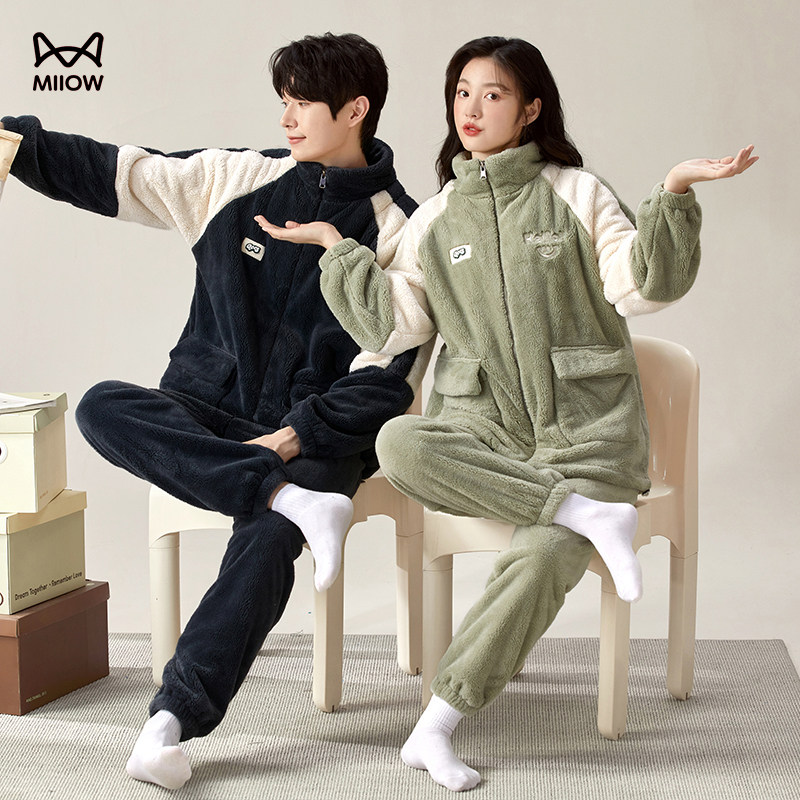 猫人情侣睡衣贵妃绒秋冬新款加绒加厚保暖蓄热可外穿家居服套装,女士内衣/男士内衣/家居服,睡衣/家居服套装,淘宝优惠券,粉丝福利购,淘宝优惠卷
