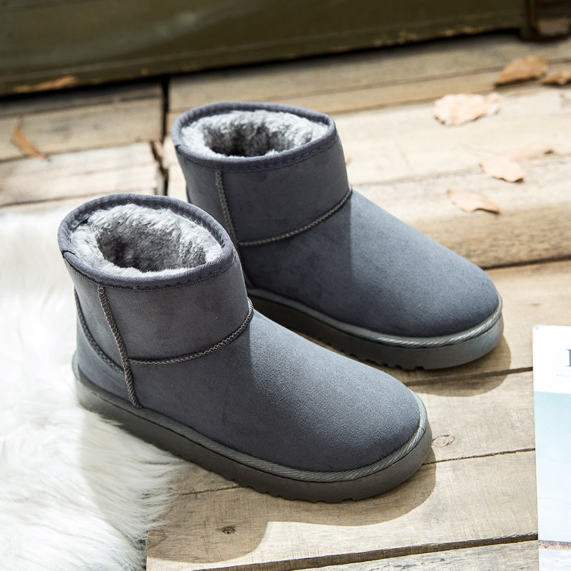 雪地靴女冬季面包鞋短筒靴子学生平底加绒棉鞋一脚蹬百搭平底冬鞋|msdalam kategori Kasut wanita, but - dari Buy2taobao.com untuk memberikan perkhidmatan ejen Taobao profesional membeli