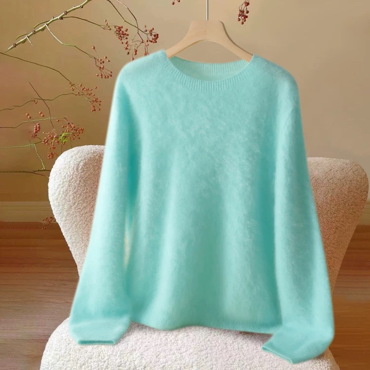 0431无缝一体BABY100%纯山羊绒衫女拉绒圆领毛衣宽松针织拉毛上衣,女装/女士精品,羊绒衫,淘宝优惠券,粉丝福利购,淘宝优惠卷