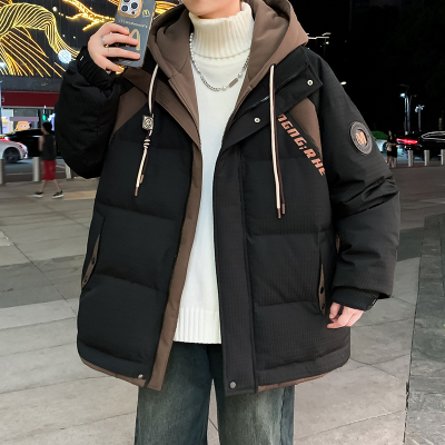 假两件棉衣男款冬季青少年潮流韩版羽绒棉服初中高中学生加厚外套