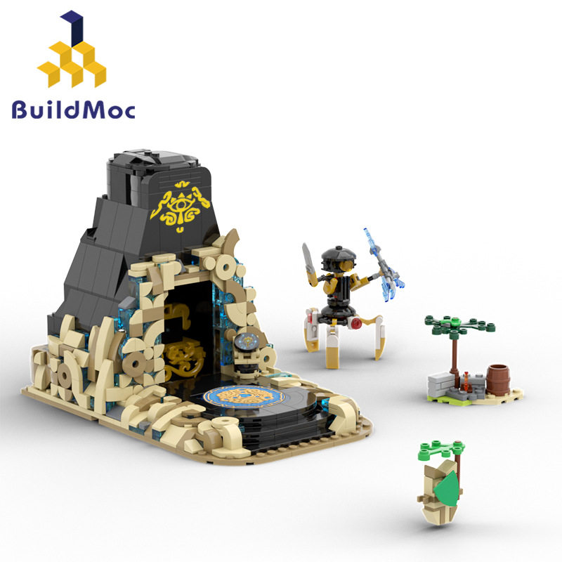 buildmoc拼装积木玩具塞尔达传说王国之泪海拉鲁城堡神庙神殿场景