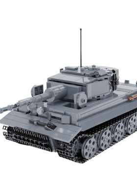 【高砖零件】军事德国虎式重型坦克车模型MOC-150338拼装积木玩具