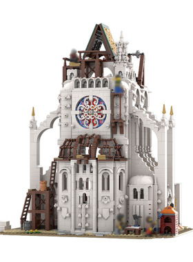 【高砖零件】中世纪大教堂城堡建筑模型MOC-214984拼装积木玩具