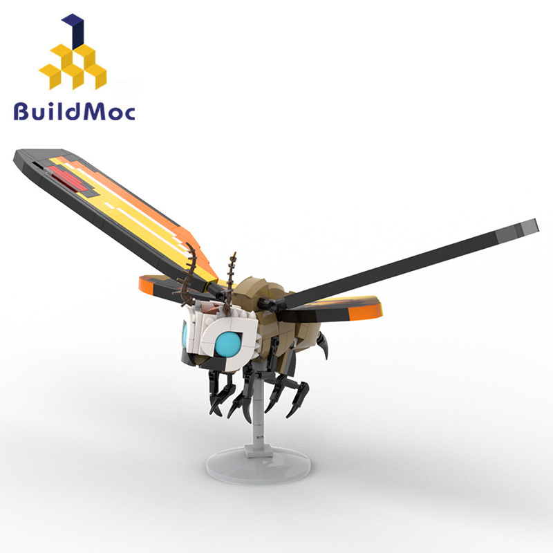 积木魔斯拉飞蛾蚕蛾子怪兽模型