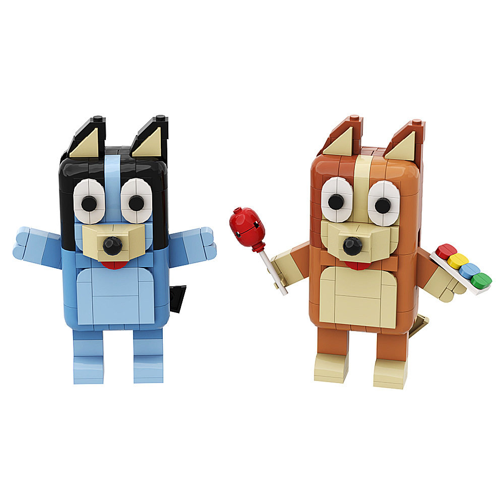 【高砖零件】动画布鲁伊宾果狗狗澳洲牧牛犬玩偶模型拼装积木玩具