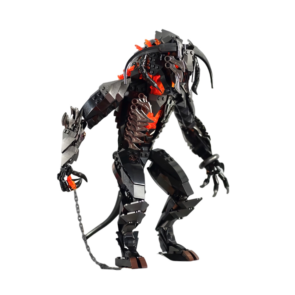 【高砖零件】魔戒指环王炎魔恶魔生物模型MOC-113670拼装积木玩具