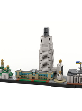 乌克兰基辅天际线议会大楼玛丽亚宫纪念碑MOC-49187拼装积木玩具