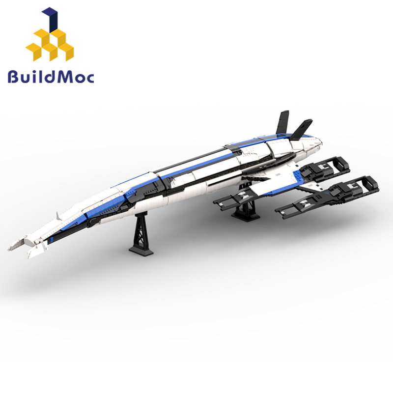 buildmoc拼装积木玩具质量效应sr-2诺曼底号星舰太空飞船组装模型