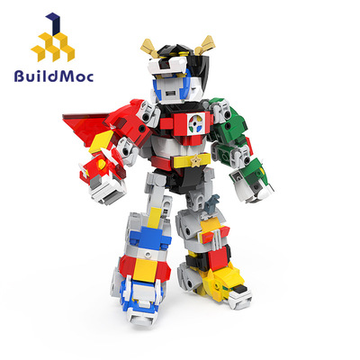 BuildMOC拼装积木玩具动漫战神金刚百兽王机器人五狮合体机甲模型