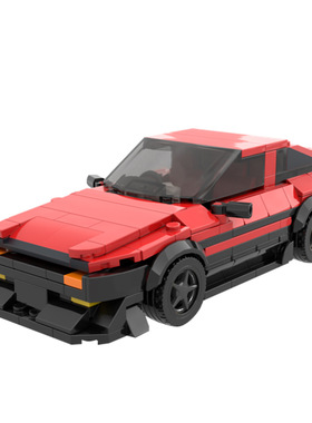 【高砖零件】头文字D红色丰-田AE86 GT Apex轿跑车拼装积木玩具
