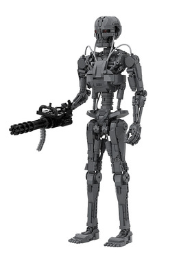 【高砖零件】终结者T-800机器人战斗骨架机甲模型拼装积木玩具