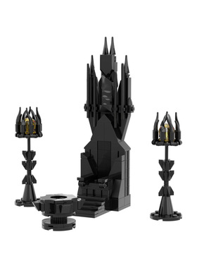 【高砖零件】魔戒指环王萨鲁曼的王座宝座MOC-195205拼装积木玩具