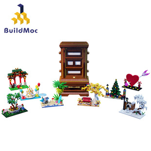 节日台历桌面摆件 时光日历老式 积木玩具创意旋动四季 BuildMOC拼装