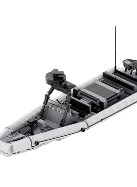 美国海豹突击队RHIB刚性船体充气船战斗橡皮突击艇拼装积木玩具