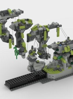 电影阿凡达张拉悬浮山哈利路亚山建筑模型MOC-42670拼装积木玩具