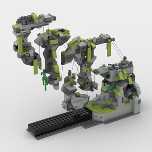 电影阿凡达张拉悬浮山哈利路亚山建筑模型MOC-42670拼装积木玩具