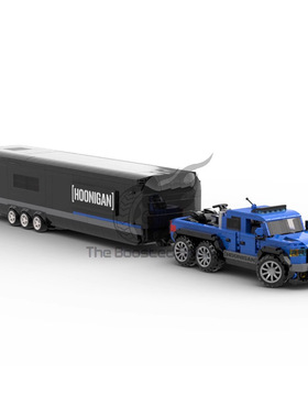 福特VelociRaptor 6x6越野皮卡超级怪兽汽车模型MOC拼装积木玩具