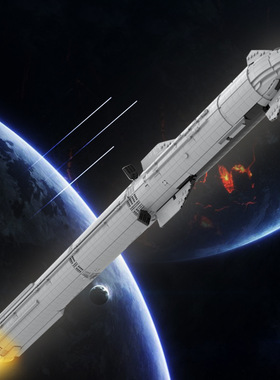 【高砖零件】SpaceX星舰大型猎鹰运载火箭MOC-94616拼装积木玩具