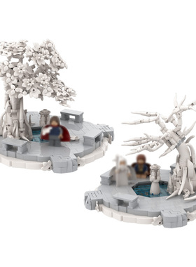 【高砖零件】指环王米那斯提力斯白城山顶庭院MOC拼装积木玩具