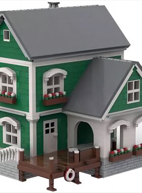 码头小屋港口客栈酒店船坞房子建筑模型MOC-40967拼装积木玩具