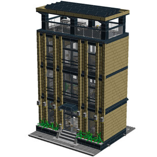 BuildMOC拼装 建筑 积木玩具城市街景公司总部写字楼单位大楼欧式