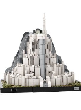 【高砖零件】魔戒指环王米那斯提力斯白城MOC-140900拼装积木玩具