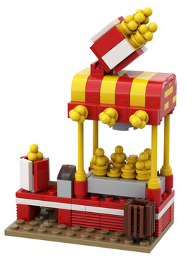 【高砖零件】爆米花摊城市街景创意模型MOC-141144拼装积木玩具