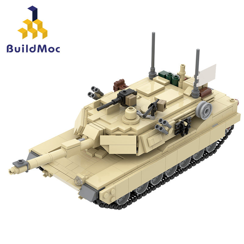buildmoc拼装积木玩具军事美军美国陆军艾布拉姆斯m1a2主战坦克车