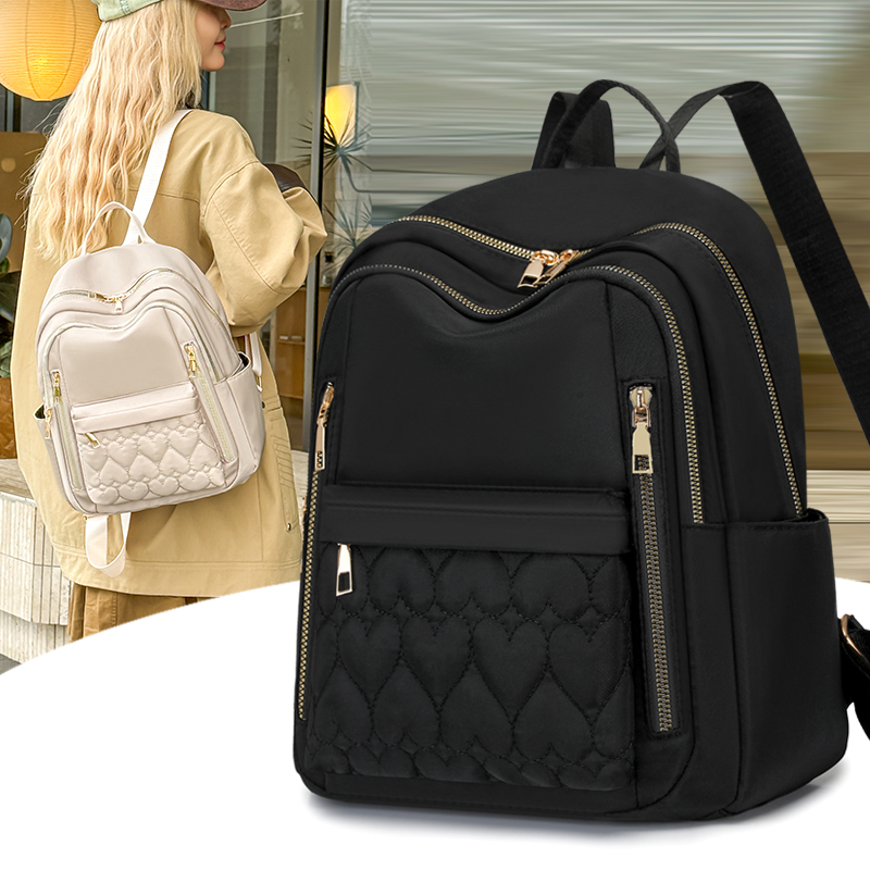 牛津布双肩包女2025新款时尚百搭女士背包小包旅行大容量电脑书包