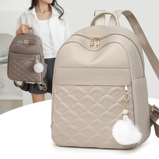 牛津布双肩包2025新款时尚百搭女士小包旅行休闲包大容量电脑书包