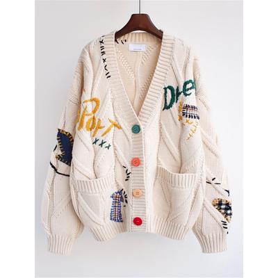 春季2025新款慵懒风开衫毛衣女装外套宽松短款针织衫秋冬上衣加厚