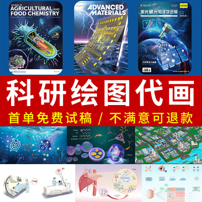 科研绘图代画作图sci医学插图ai画图机制图ppt图形摘要3dmax美化