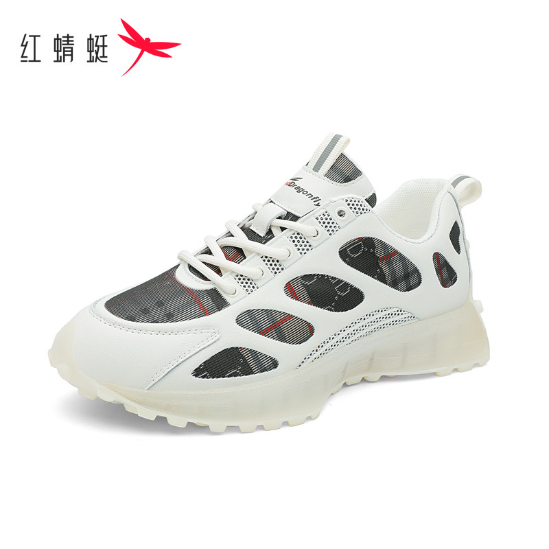 红蜻蜓运动鞋女春秋爆款休闲百搭小白增高厚底老爹女鞋 断码清仓