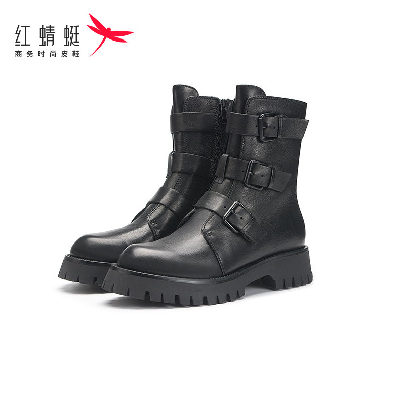 红蜻蜓真皮女鞋短靴平底马丁靴正品秋冬加绒女靴低跟女靴断码清仓,女鞋,时装靴,淘宝优惠券,粉丝福利购,淘宝优惠卷